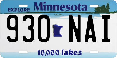 MN license plate 930NAI