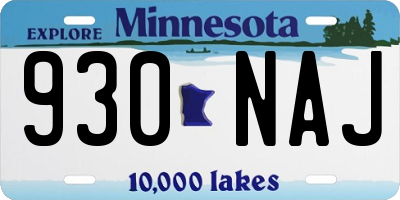 MN license plate 930NAJ