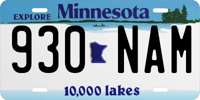 MN license plate 930NAM