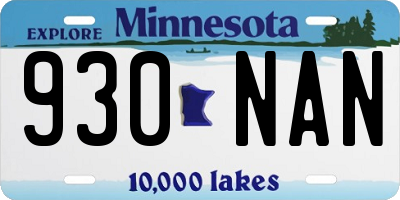 MN license plate 930NAN