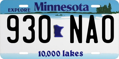 MN license plate 930NAO