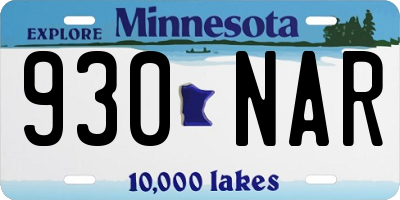 MN license plate 930NAR
