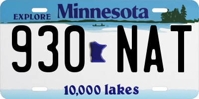MN license plate 930NAT