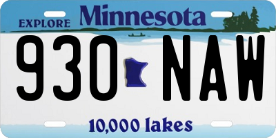 MN license plate 930NAW