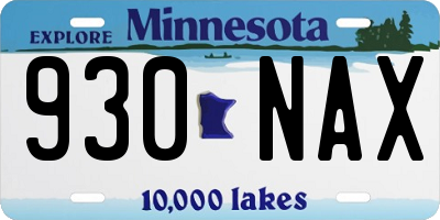 MN license plate 930NAX