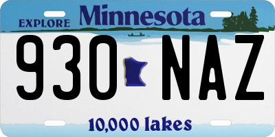 MN license plate 930NAZ