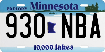MN license plate 930NBA