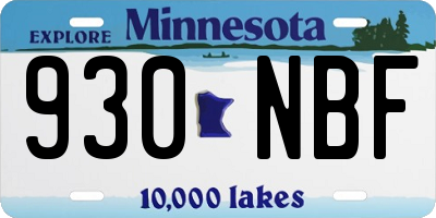 MN license plate 930NBF