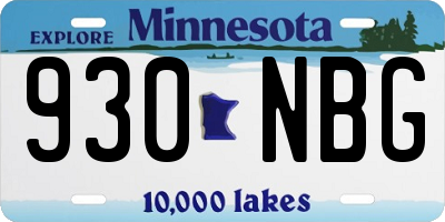 MN license plate 930NBG