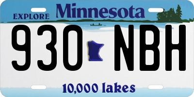MN license plate 930NBH