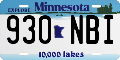 MN license plate 930NBI