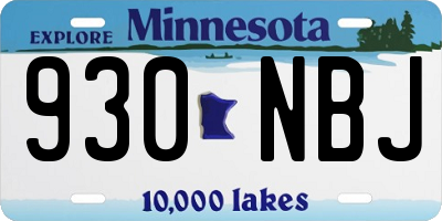 MN license plate 930NBJ