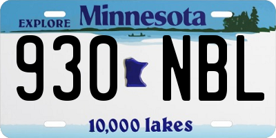 MN license plate 930NBL