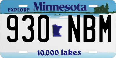 MN license plate 930NBM
