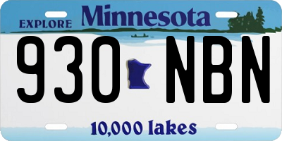 MN license plate 930NBN
