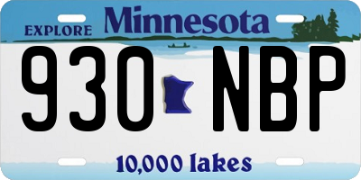 MN license plate 930NBP