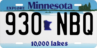 MN license plate 930NBQ