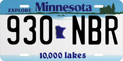 MN license plate 930NBR