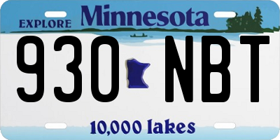 MN license plate 930NBT