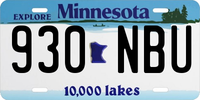 MN license plate 930NBU