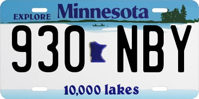 MN license plate 930NBY