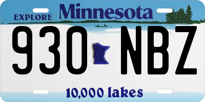MN license plate 930NBZ