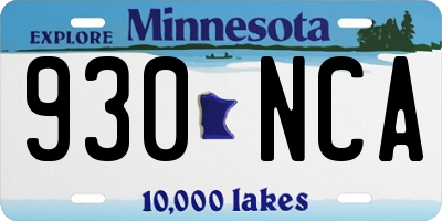 MN license plate 930NCA