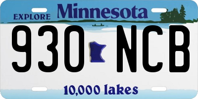 MN license plate 930NCB