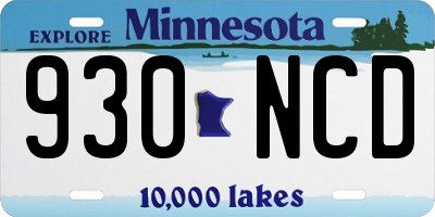 MN license plate 930NCD