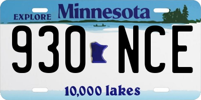 MN license plate 930NCE