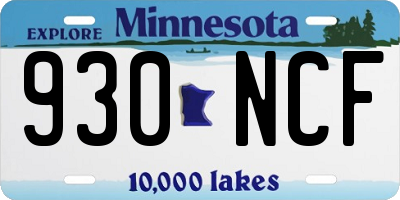 MN license plate 930NCF