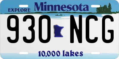 MN license plate 930NCG