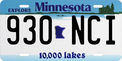MN license plate 930NCI