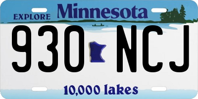MN license plate 930NCJ