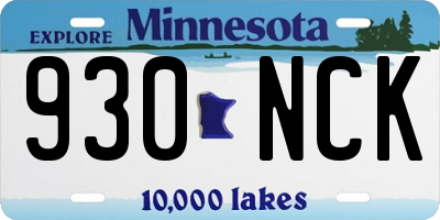 MN license plate 930NCK