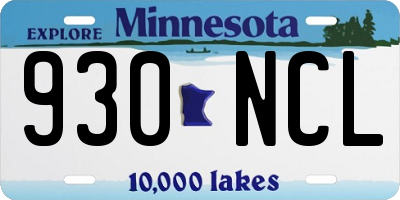MN license plate 930NCL