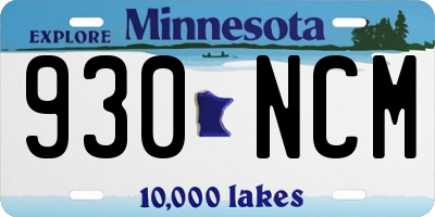 MN license plate 930NCM
