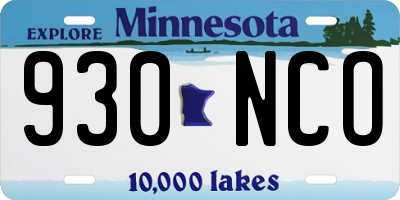 MN license plate 930NCO