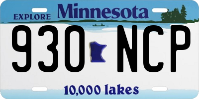 MN license plate 930NCP