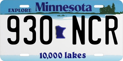MN license plate 930NCR
