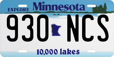 MN license plate 930NCS