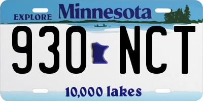 MN license plate 930NCT