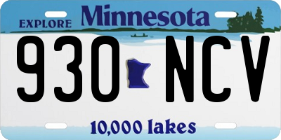 MN license plate 930NCV