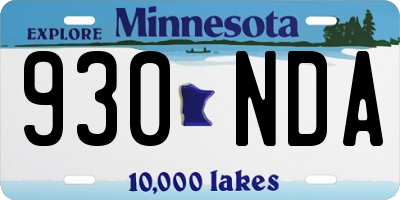 MN license plate 930NDA