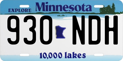 MN license plate 930NDH