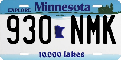 MN license plate 930NMK