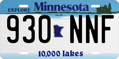 MN license plate 930NNF