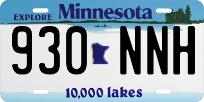 MN license plate 930NNH