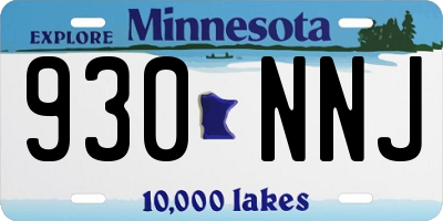 MN license plate 930NNJ