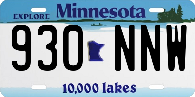 MN license plate 930NNW